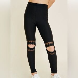 Hayden Girls Lace Cut-Out Brushed Leggings Size XL Girls